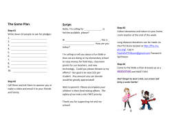 The Game Plan: Script - Foothills Elementary School PTO