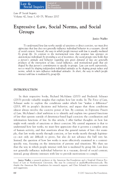 Expressive Law, Social Norms, and Social Groups