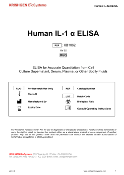 Human IL-1 &alpha; ELISA - Krishgen Biosystems