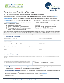 Case Study Template - Clean Energy Ministerial
