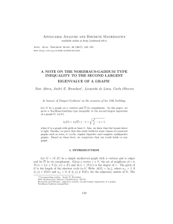 Applicable Analysis and Discrete Mathematics A NOTE ON THE