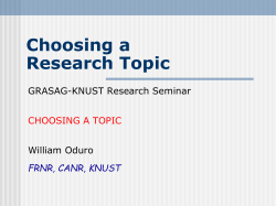 Choosing Research Topic