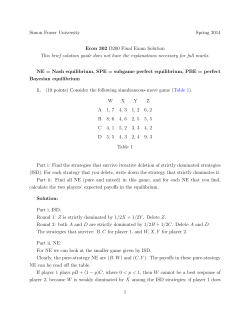 Simon Fraser University Spring 2014 Econ 302 D200 Final