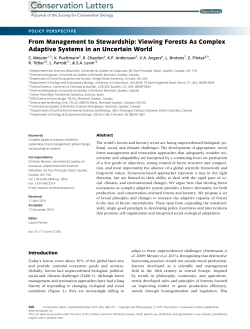From Management to Stewardship: Viewing Forests As Complex