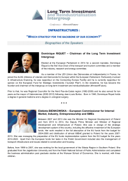 Biographies of the speakers - Long Term Investment Intergroup
