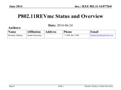 P802.11REVmc status and overview