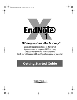 EndNote X1 Getting Started Guide (Macintosh and