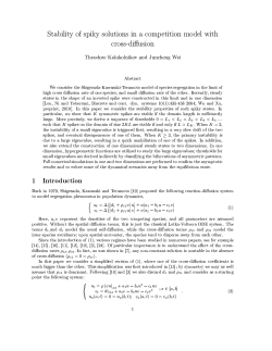 Stability of spiky solutions in a competition model with cross