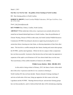 March 1, 2015 Our Deer Are Not For Sale &ndash; the politics of deer