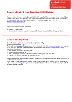 Contact a Family Cymru December 2013 E
