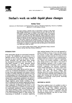 Stefan`s work on solid