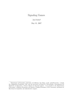 Signaling Games - UC San Diego Department of Economics