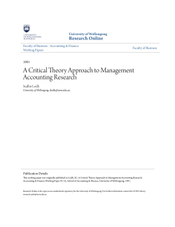 A Critical Theory Approach to Management