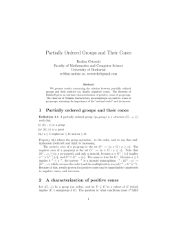 Partially Ordered Groups and Their Cones