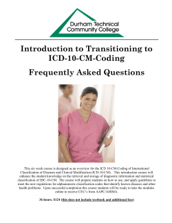 Introduction to Transitioning to ICD-10-CM