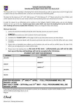 the end of this term - unfortunately you will not be able turn up on the