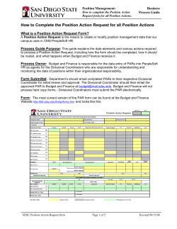 How to Complete the Position Action Request for all Position Actions