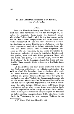 Zur Elektronentheorie der Metalle