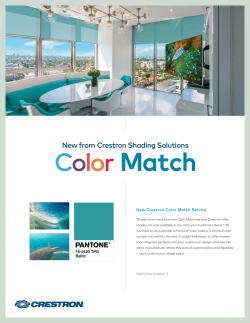 Crestron Color Match Sell Sheet