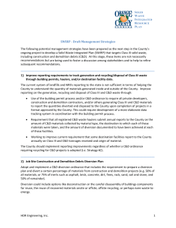 SWIRP - Draft Management Strategies