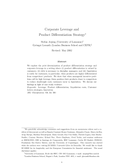 Corporate Leverage and Product Differentiation