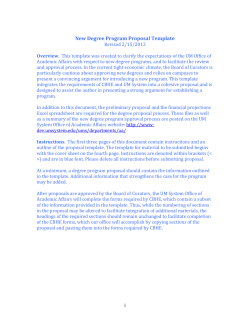 New Degree Program Proposal Template