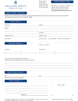 Specialists in Oral Surgery PATIENT REFERRAL FORM NORMAL