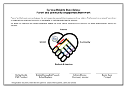 Parent community engagement framework