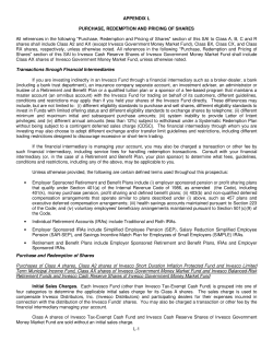Invesco service center - Purchase, redemption, and pricing of shares