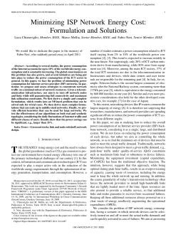 Minimizing ISP Network Energy Cost