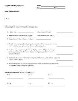 Chapter 1 Notes/Review