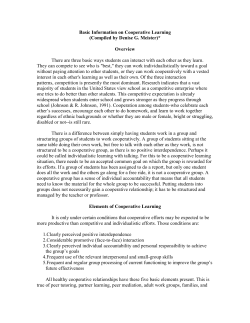 Basic Information on Cooperative Learning