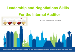 Ed Byers Leadership and Negotiations Skills For the Internal Auditor
