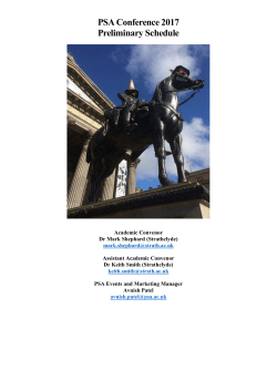 Day 2, Tuesday 11 th April - The Political Studies Association