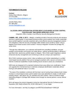 Allegion, Brivo Integration Offers New Cloud-Based