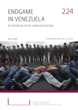 Endgame in Venezuela: Dictatorship or Re