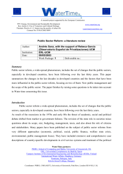 Public sector reform and Watertime