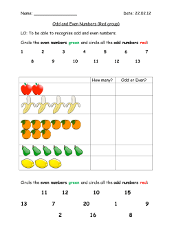 Odd and Even Numbers