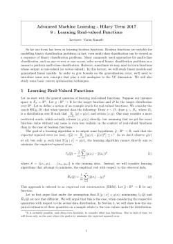 Hilary Term 2017 8 : Learning Real