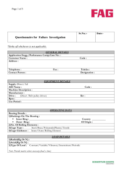 Questionnaire for Failure Investigation-Fag