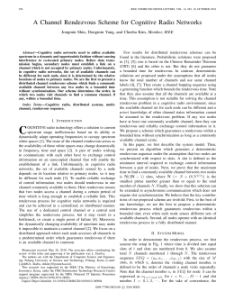 A Channel Rendezvous Scheme for Cognitive Radio Networks