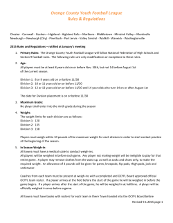 League Rules - Goldbacks Youth Football League, Inc.