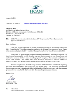 2016 HCANJ Comments on Extension of the Comprehensive Waiver