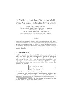 A Modified Lotka-Volterra Competition Model with a - Rose