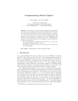 Complementing Feistel Ciphers⋆