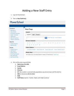 Adding a New Staff Entry - South Carolina Public Charter School