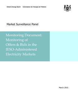 Monitoring of Offers and Bids Document