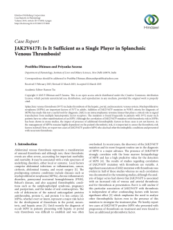 JAK2V617F: Is It Sufficient as a Single Player in Splanchnic Venous