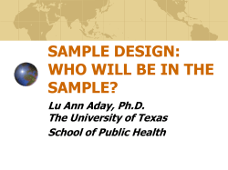 sample design: who will be in the sample?