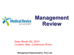 Management Review Recommendations for Improvement (5.6.2g)